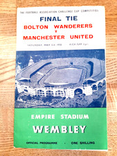 BOLTON v MAN UTD 1958 FA CUP FINAL ORIGINAL PROGRAMME