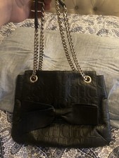 CAROLINA HERRERA Rare Red Monogram Leather Audrey Shoulder Bag