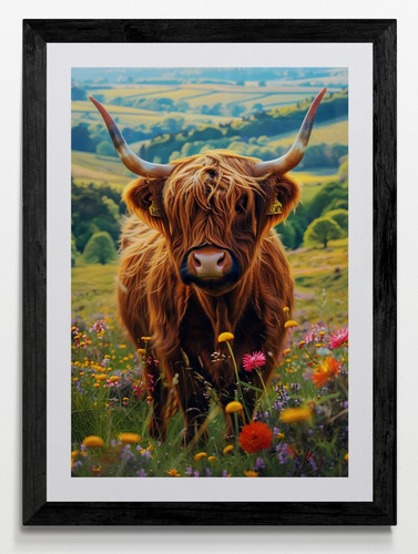 Highland cow framed canvas - cow,