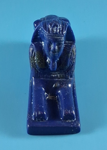 Blue egyptian sphinx figurine - blue,