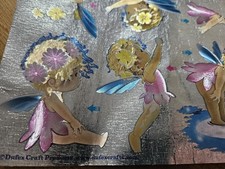 Vintage Dufex Baby Fairy Decoupage Topper Gorgeous Foil