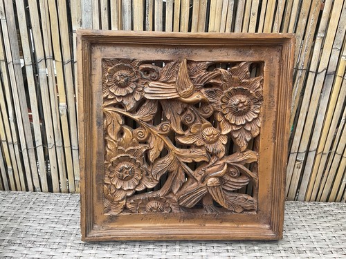 Vintage carved wood style wall - carved,