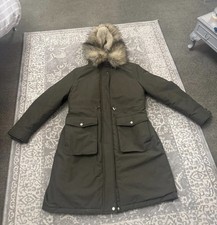 Long Green Coat Quilted Inside