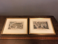 Folk History Satire: Pair of orig. etchings, by & after Thos. Rowlandson, 1820