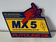 Vintage MX5 PUTOLINE OIL For Motocross Sticker- Small-Original
