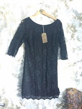WOMENS BLACK LACE DRESS VINTAGE AUDREY HEPBURN STYLE VGC WORN ON BRITISH FILM
