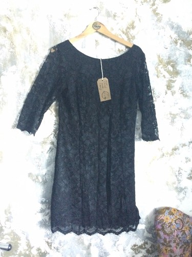Womens black lace dress - lace,