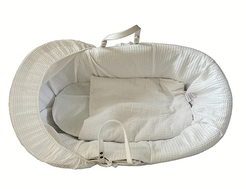 White wicker moses basket - wicker,