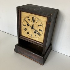 Antique Cottage Mantel Clock Rustic Wooded Spares 