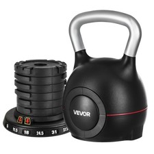 VEVOR Adjustable Kettlebell with 7 Weight Levels 5/11.5/18/24.5/31/37.5/44 lbs