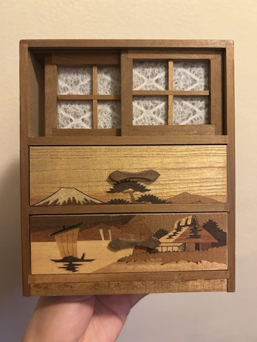 Vtg japanese wood marquetry - vtg,