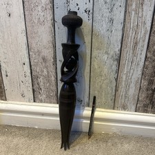 Ethnic Fijian Cannibal wood fork Hand-Carved 15 Inch - tiki bar tribal souvenir