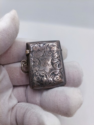 Antique sterling silver vesta - antique, vesta/