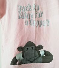 Vintage womens pink t-shirt PG Tips Monkey Back to Mine for a Cuppa? Hanes XL