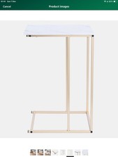 C-Shaped Side Table Marble