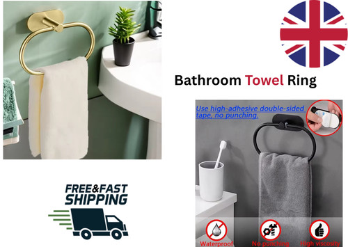 Bathroom towel ring - towel, rack
