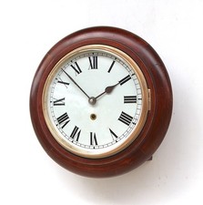 Earlier 20th Century Mahogany waiting room vintage Wall Clock Railway School