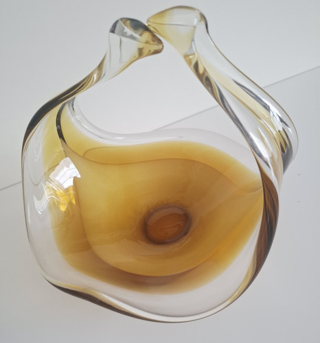 Vintage murano art glass amber - art,