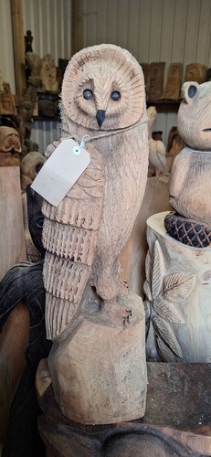 Chainsaw carving owl - wood, home