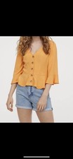 H&M mustard yellow flounced