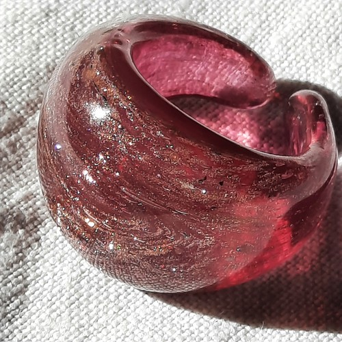 Murano art glass ring - art,