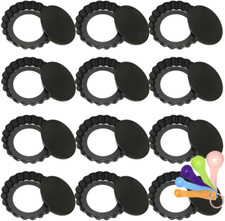 12Pcs Mini Quiche Tins - 4 Inch Tart Dishes for Individual Pies