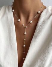 Gold and pearl dainty necklace