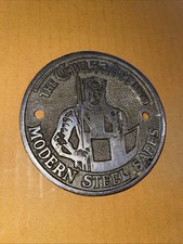 Antique 20th Century The Crusader Brand Modern Steel Safes Safe Plaque 138g