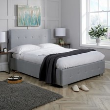 Grey Fabric Ottoman Storage