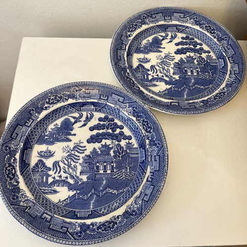 Pair vintage wedgewood blue - pair,