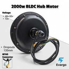 2000w 48v/52v, 72v Hall Hub
