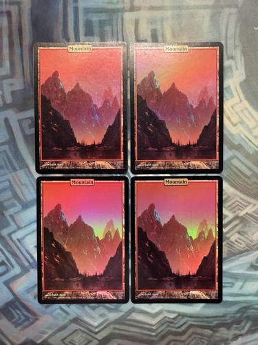 Mtg foil full art mountain - mtg,