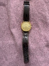 Vtg 1990s Bulova Octagonal Gold Plated Date Gents 31mm Quartz Wrist Watch G13