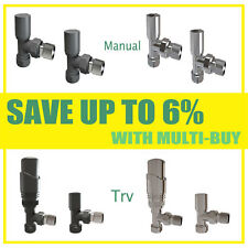 15mm x 1/2" Angled Radiator Tap Valve Thermostatic Manual TRV UK