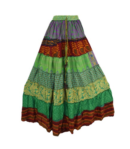 Tiered silk dancing skirt - tiered,