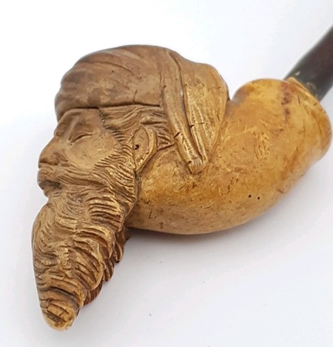 Antique meerschaum pipe man - meerschaum,