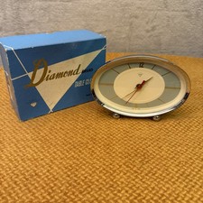 Vintage 60’s Diamond Brand Shanghai, China - Oval Sputnik Style Table Clock MCM