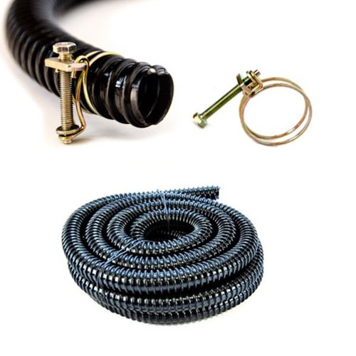 25mm black corrugated flexible - black,