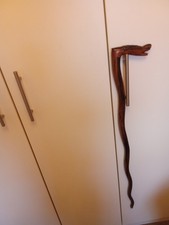 sale Rare Antique ‘Ebony’ Wooden Walking Cane with Alligator Head Handle