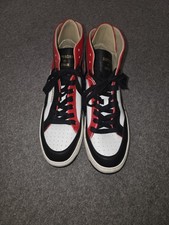 Superdry Men's Leather Hightop Trainers Size 11 Vegan. Red, White and Black