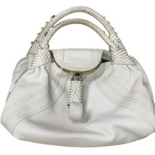 FENDI White Leather Satchel
