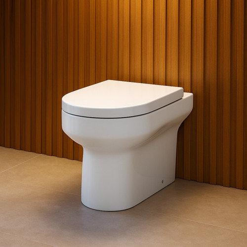Shaped back wall toilet - shaped, to