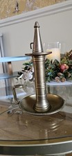 Antique Early Victorian / Georgian Candlestick and Snuffer Brass C1880