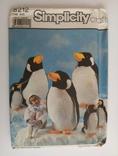 Uncut  Vintage Penguin Toy Animal Sewing Pattern  22" & 41" Simplicity 8212