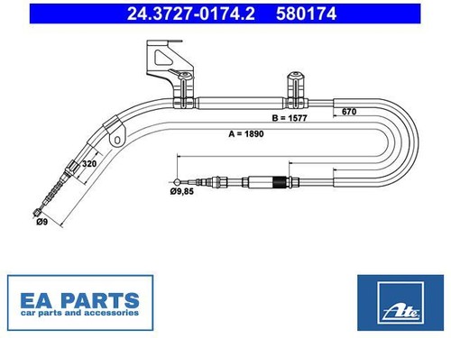 Cable parking brake for vw - cable,,