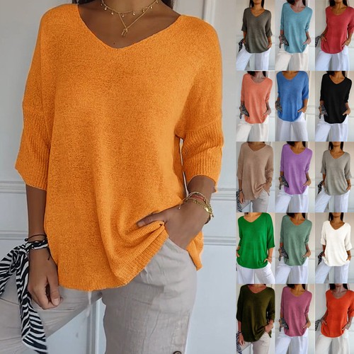 Ladies casual neck jumper - casual, v-neck