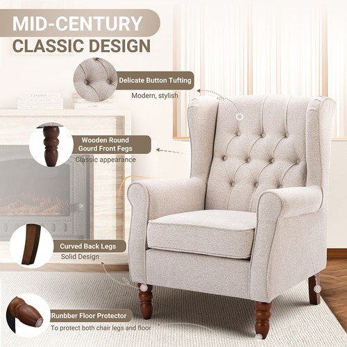 Button tufted wingback - button-tufted, accent