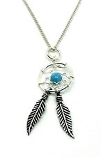 925 Sterling Silver Dream Catcher Talisman Pendant Charm with Silver Curb Chain