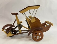 Pedicab TUKTUK Asian Bicycle Tax VINTAGE Wooden METALCHAIN Canopy  & Chain Moves