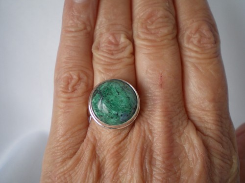 Chrysocolla round ring - ring,, size